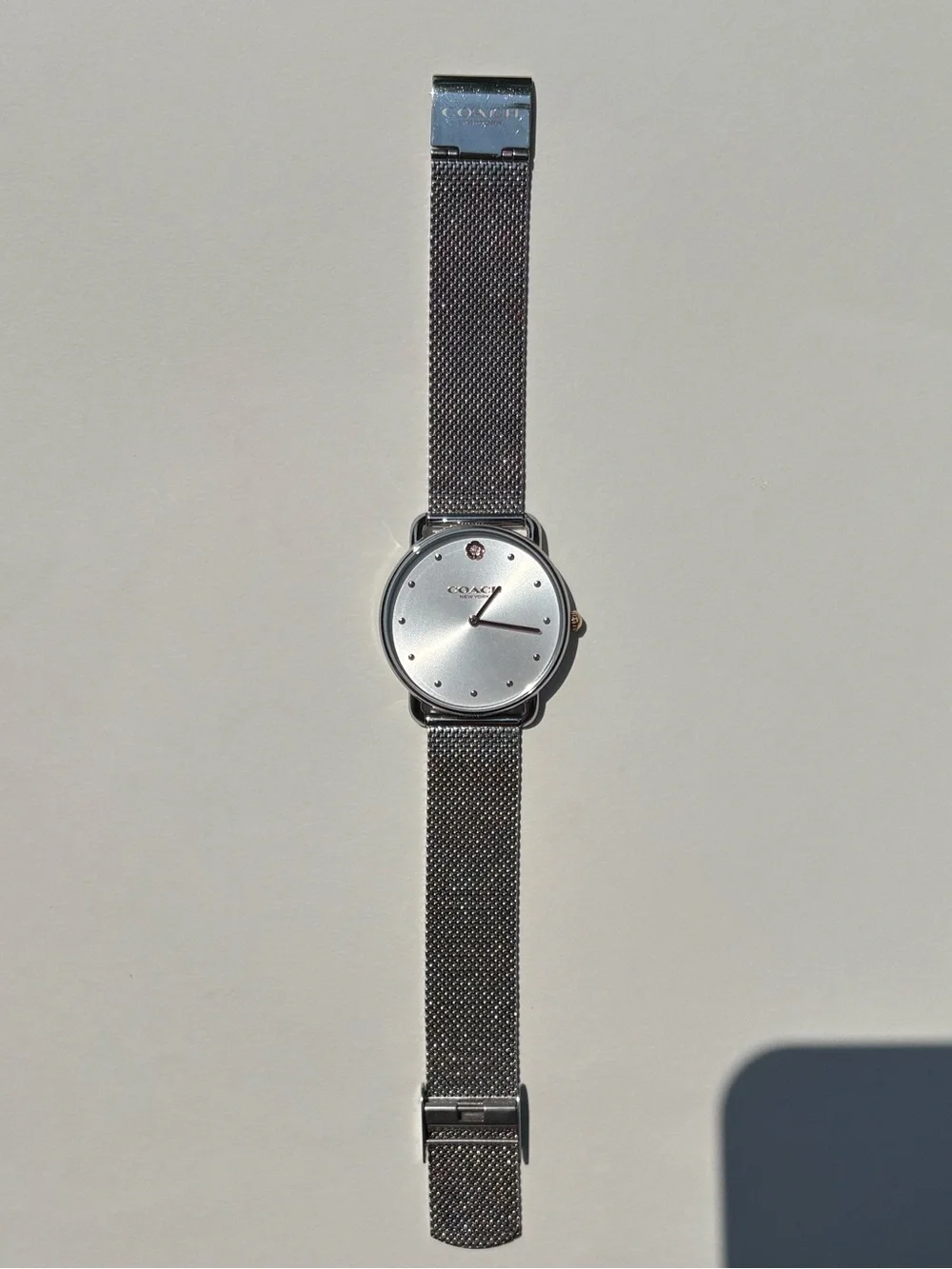 COACH ELLIOTT SILVER MESH BAND WATCH 36MM NWT